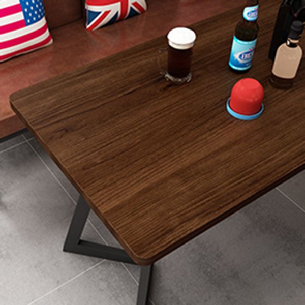Table de salle à manger industrielle Table en bois massif avec double piédestal noir