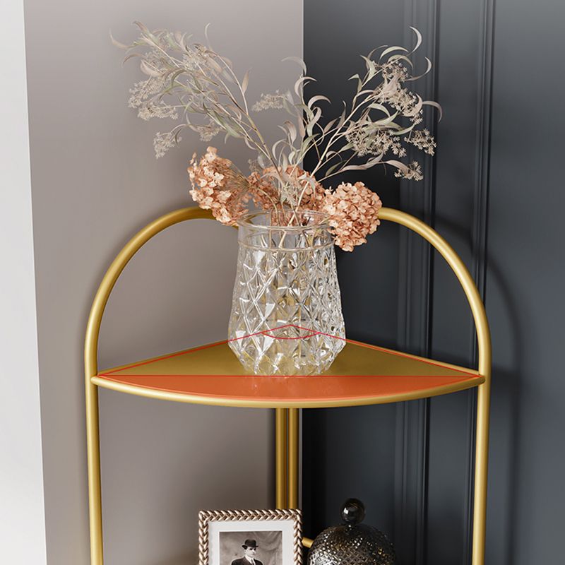 3/5-Shelf Contemporary Corner Bookshelf Iron Open Bookshelf for Living Room