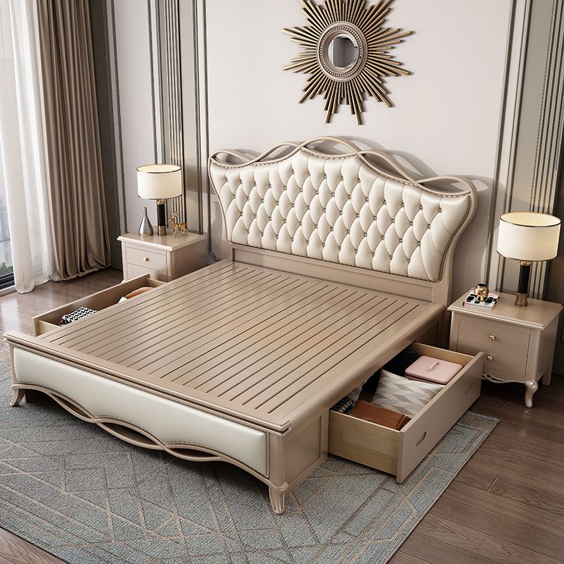 Victorian Adjustable Height Bed Upholstered Headboard Standard Bed