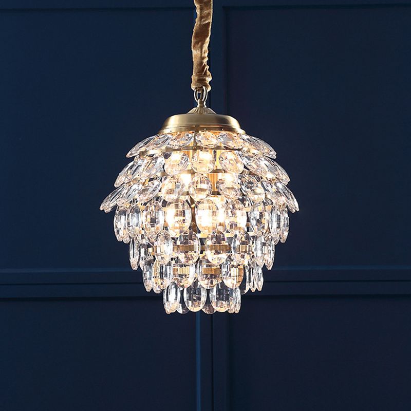 Modern Chandelier Light Fixtures Crystal Multi Head Hanging Chandelier for Bedroom