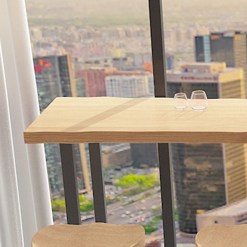 Rectangular Solid Wood Bar Table Set 1/5/9 Pieces Counter Table with Backless Stools