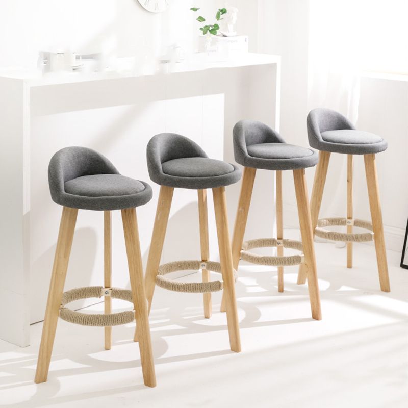 Moderner Thekenhocker ohne Armlehnen, Holz-Haushalts-Barhocker mit Holzsitz