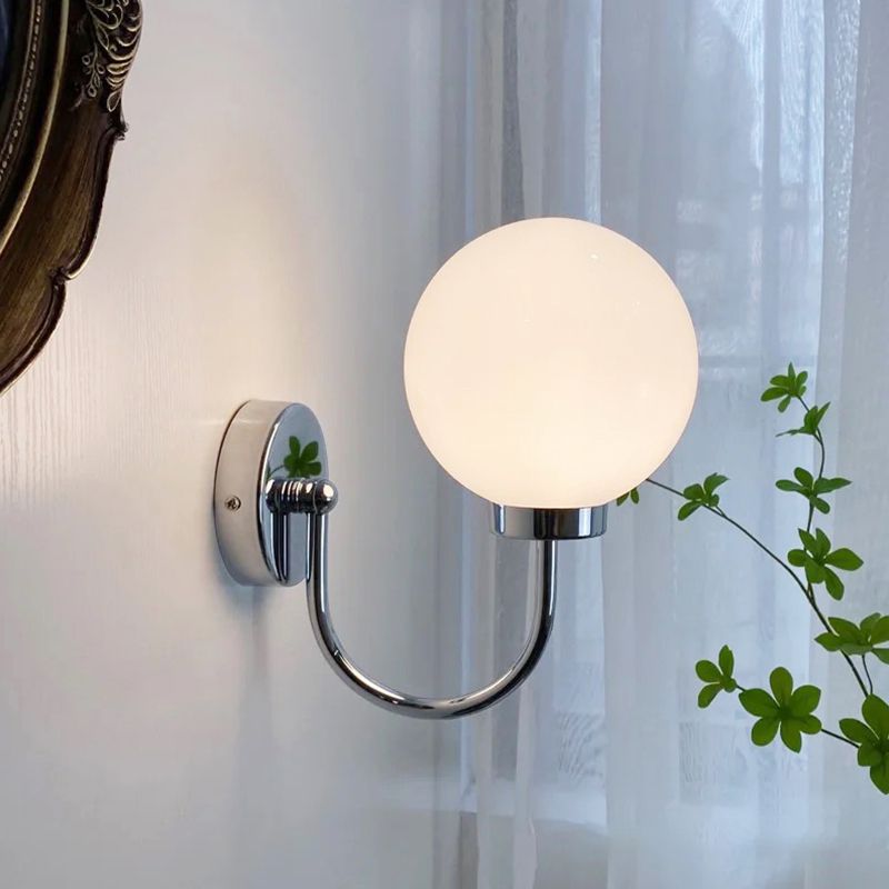 Modern Wall Light Fixture Household Wall Light Sconce with Glass Shade for Bedroom