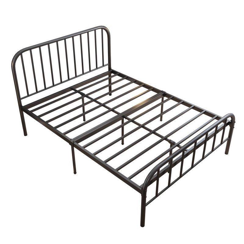 Contemporary Metal Slat with Headboard Rectangular with Metal Legs Slat Bed