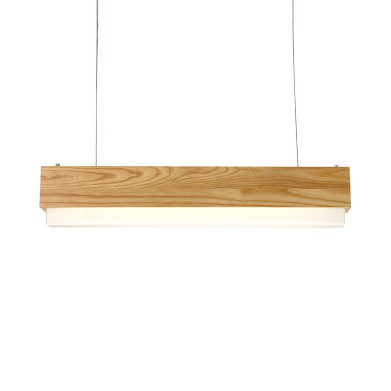 Comedor lineal Luz de madera colgante de madera de 1 luces Luz de techo colgante moderno con difusor