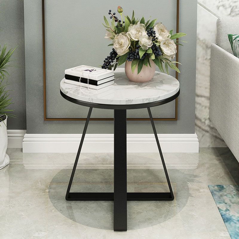 19.69 inch Wide Contemporary Style Side End Table Metal Round Sofa Side Accent Table