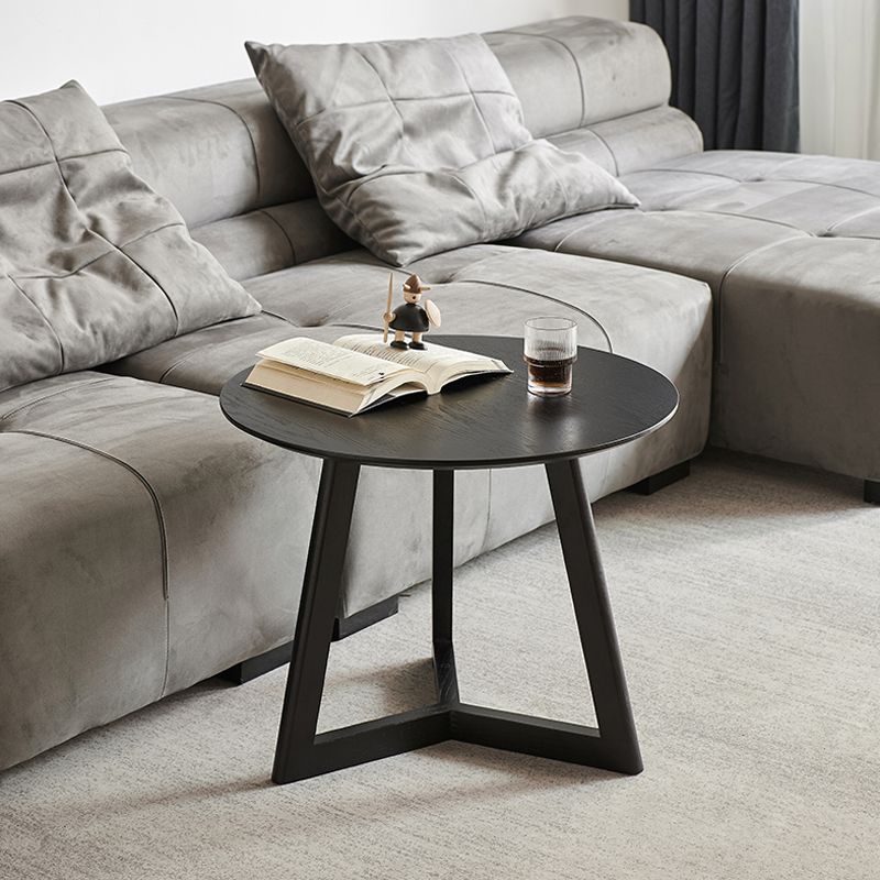 Scandinavian Solid Wood Round Top Side Table 19.6-inch 3 Legs End Table