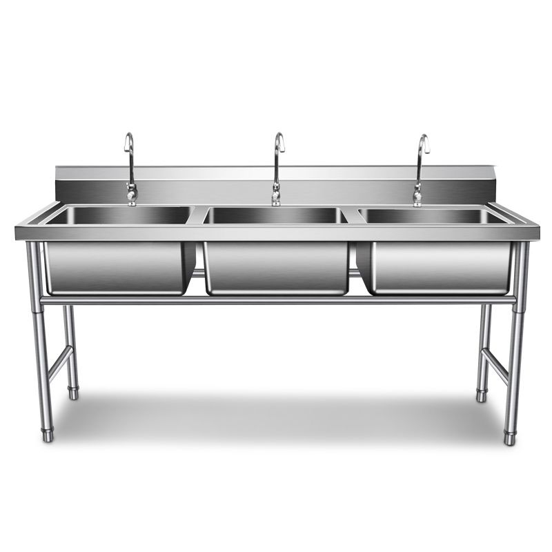Classic Kitchen Sink Stainless Steel Double Basin Kitchen Sink with Faucets