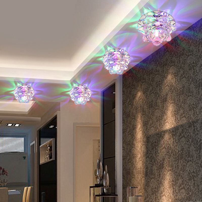 Lotus LED Spotlight Plafoniera Moderna Clear Crystal Living Room Flush Mount Illuminazione