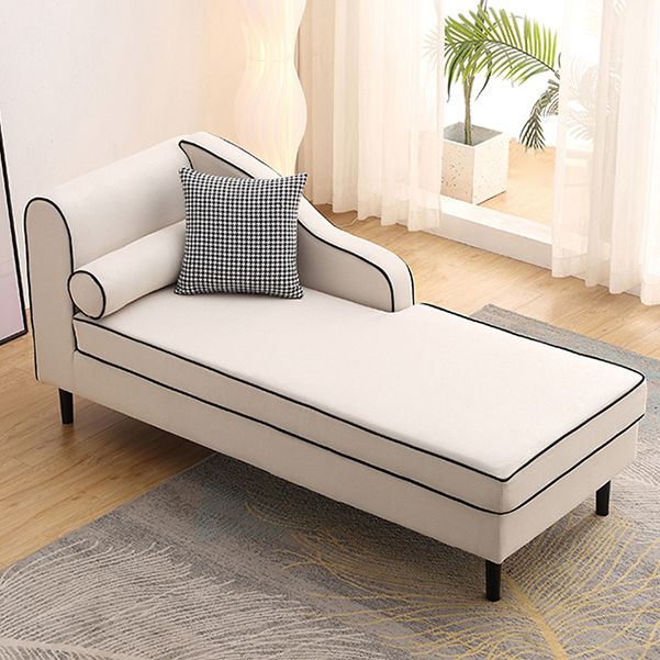 Modern Cushioned Chaise Lounge One Armed Chaise with Recessed Arms for Living Room
