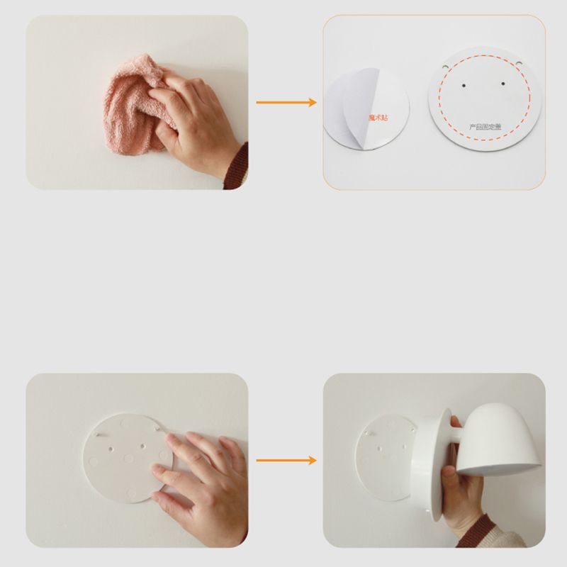 Modern Creative White Rotatable Wall Sconce Plastic Dome Wall Light for Interior Spaces