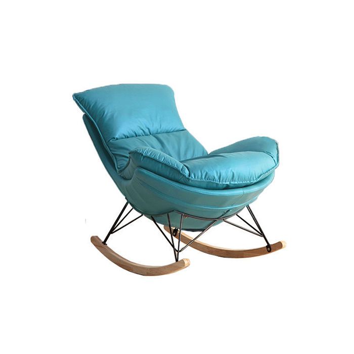 Modern Rocking Chair Solid Color Indoor Rocker Chair with Dark Legs