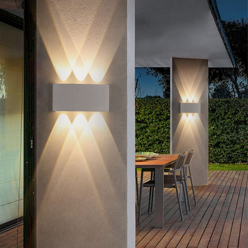 Multi Lights Rectangular Wall Washer Sconce Modern Style Metal Wall Lighting