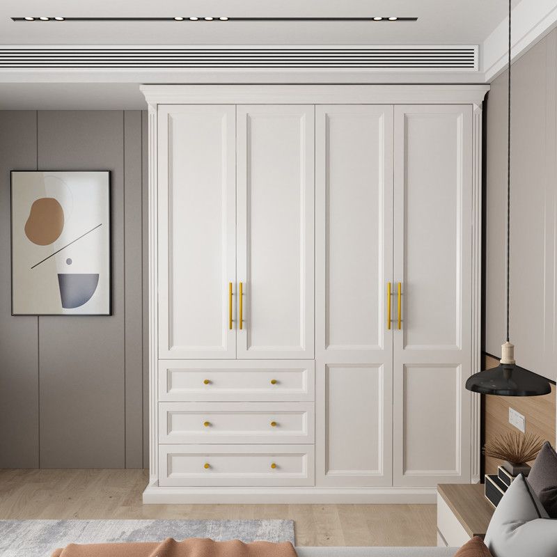 Solid Wood Wardrobe Armoire with Shelves French Country Wardrobe Cabinet