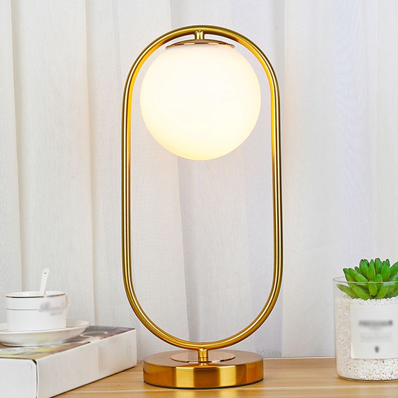 Glass Ball Shade Desk Lamp Household Desk Lighting Fixture for Sitting Room