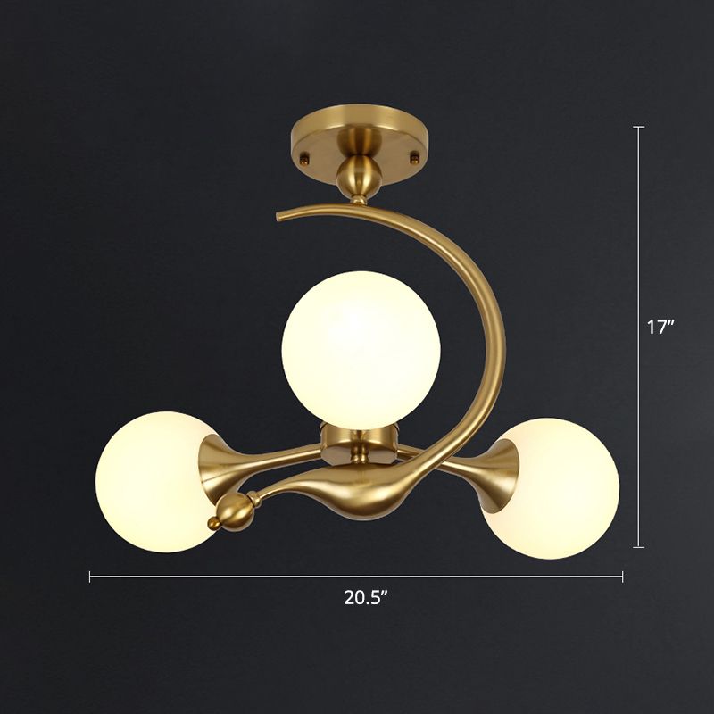 Lampada di sospensione a sfera per finitura in ottone Postmodernismo lampadario in vetro per soggiorno