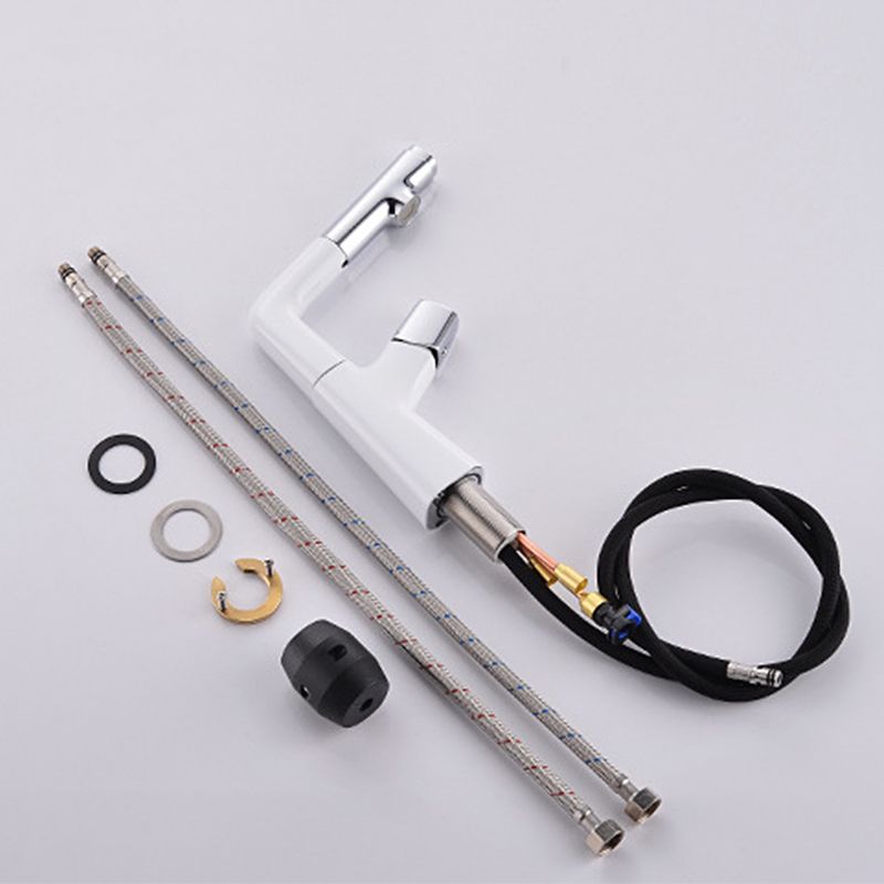 Contemporary Vessel Faucet Pull-out Faucet with One Knob Handle