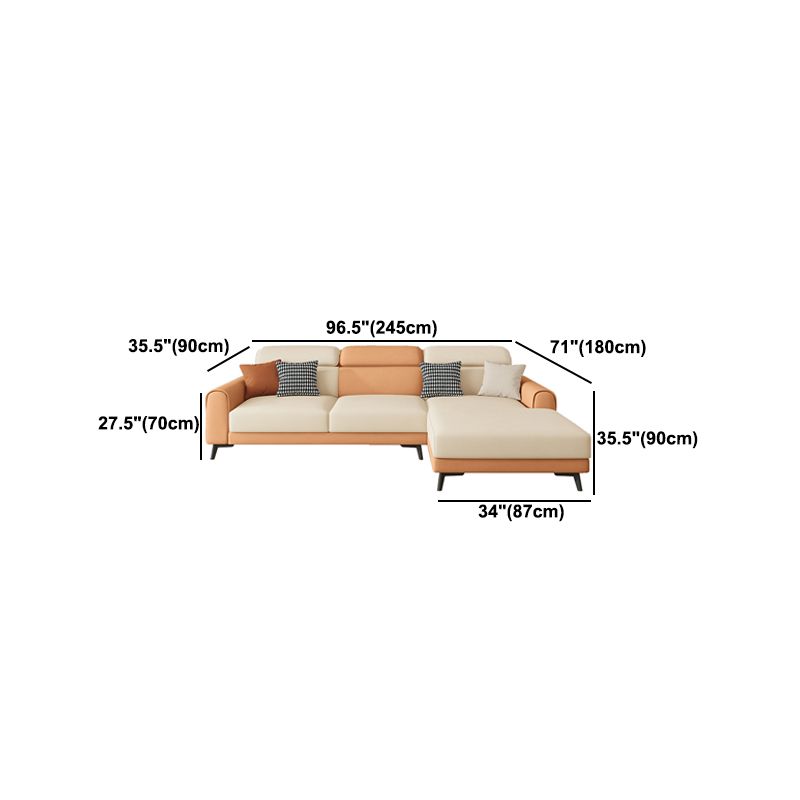 Contemporary Stain-Resistant Cream White Square Arm Faux Leather Sofa