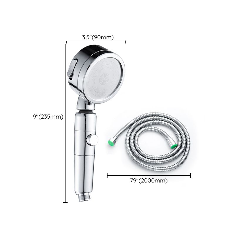 Contemporary Handheld Shower Head Round 3 Setting Spray Head in Silver