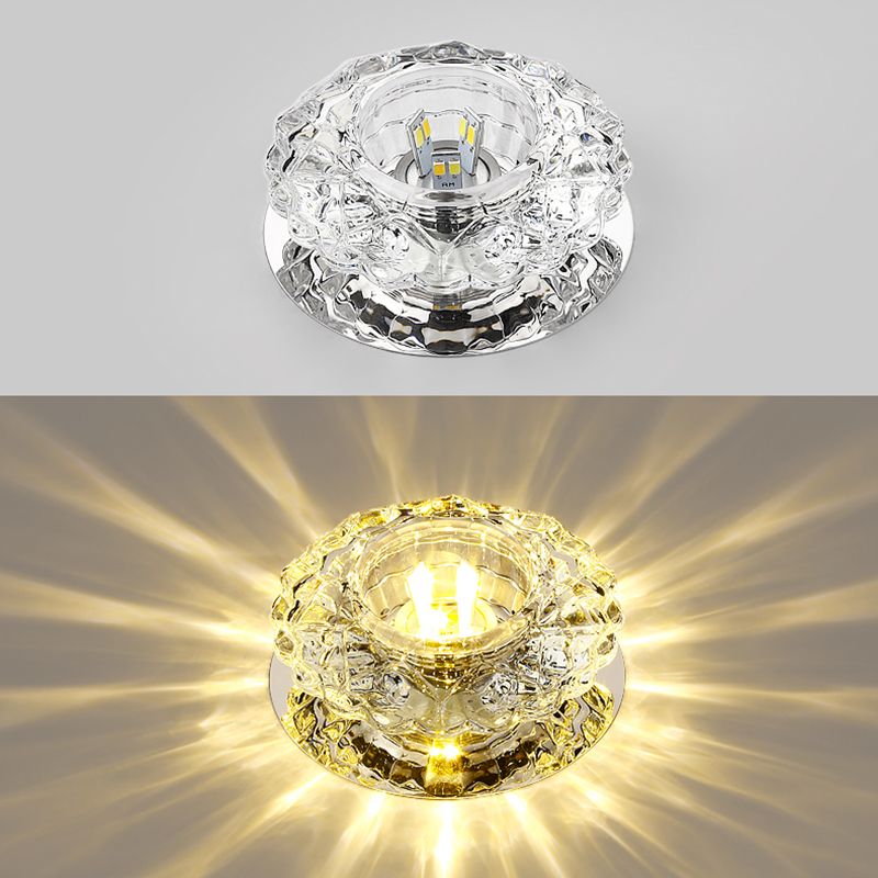 Plafoniera a LED in cristallo Plafoniera moderna da incasso per corridoio con foro 2-3,5 '' dia