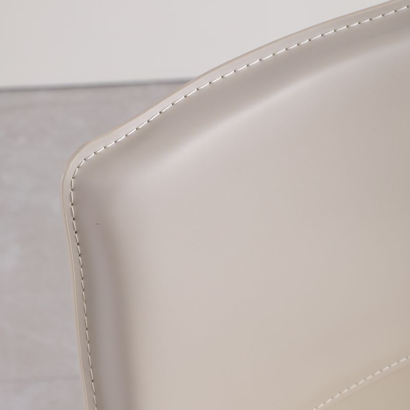 Upholstered Dining Chair with Leather Legs Matte Finish Solid Back Side Chair