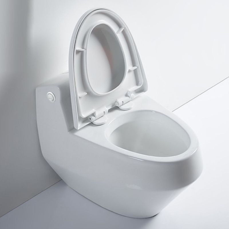 Contemporary Ceramic White Toilet Bowl Floor Mounted Urine Toilet with Seat for Washroom