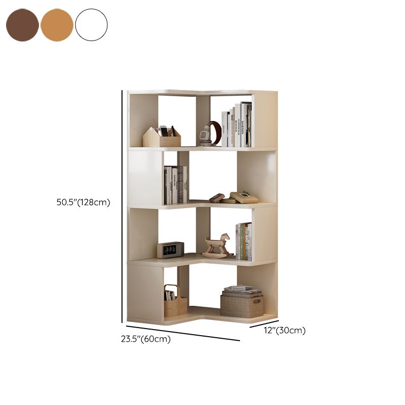 Contemporary Style Open Back Bookshelf Engineered Wood Bookcase with Shelves