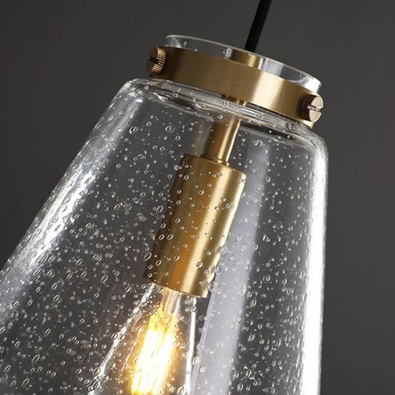 Geometrie hanglampverlichting bevestiging eenvoudige helder geplaatste glas met een slaapkamer hanglamp