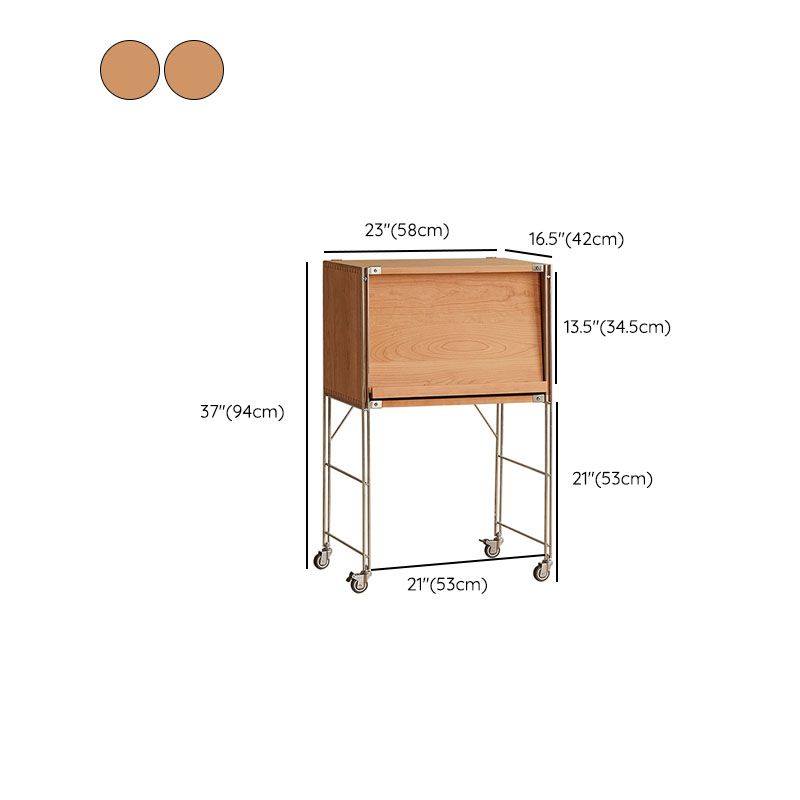 Contemporary Solid Wood Bookcase Closed Back Bookshelf with Cabinets