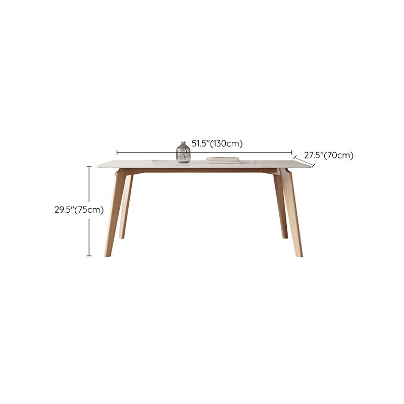 Contemporary Style 1/4/5 Pieces Dining Chairs Set Rectangle Stone Furniture in White