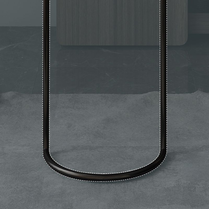 Ellipse Shape Bar Table Storable Table with Wine Holder for Living Room