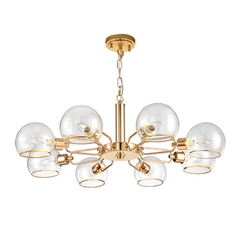 Glass Sphere Hanging Chandelier Minimalist Style Chandelier Pendant Light for Bedroom