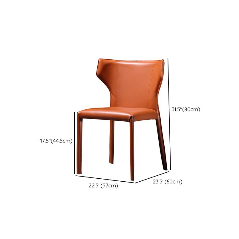 Contemporary Side Chair Wingback Metal Dining Chair for Indoor