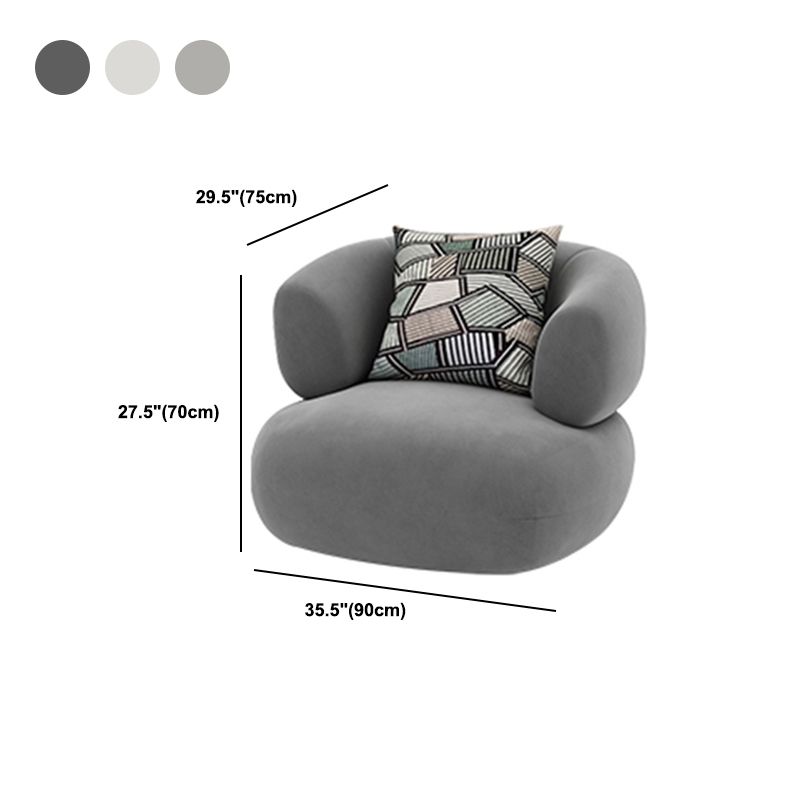 Contemporary Tight Back Tuxedo Arm Curved Settee Couch in Grey/white