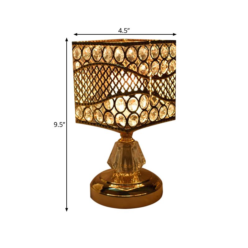 Cilinder/ronde/vierkante nachtlampje modernisme kristal ingelegde enkele lamp goud nachtkastje lamp