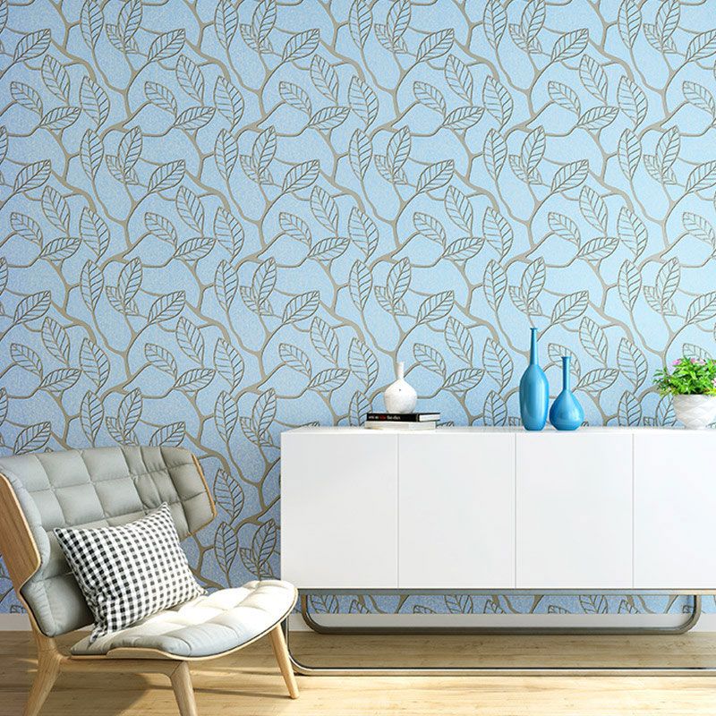 Leaves and Stem Wallpaper for Coffee Shop Contemporary Wall Art, Non-Pasted. 33'L x 20.5"W
