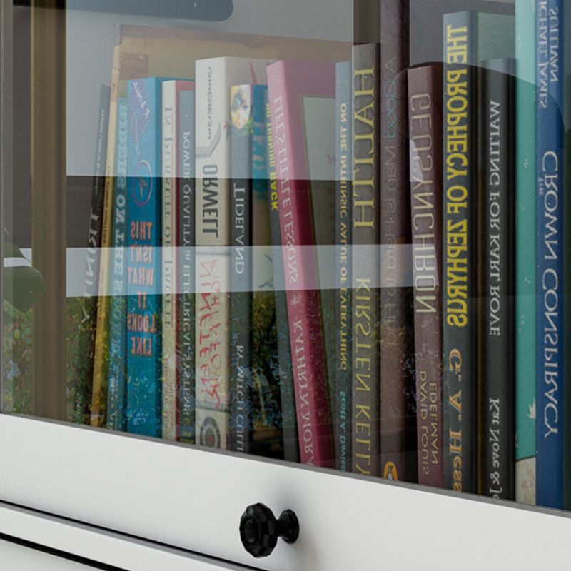 Manufactured Wood Standard Bookcase Vertical Bookcase with Glass Doors