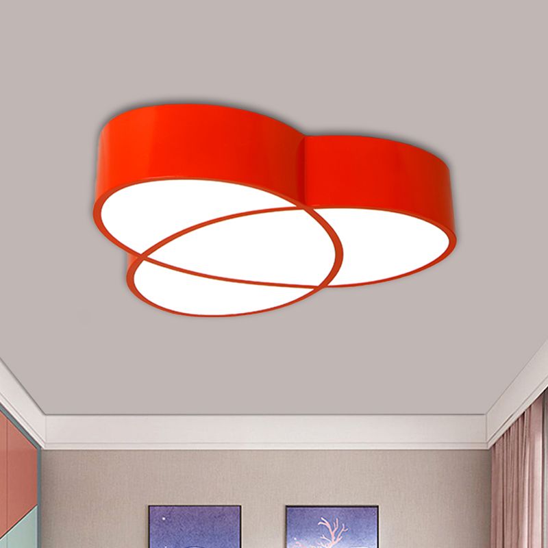 Intersecting Oval Hallway Flush Mount Acrylic LED Minimalist Close to Ceiling Lighting in Red/Blue/Green
