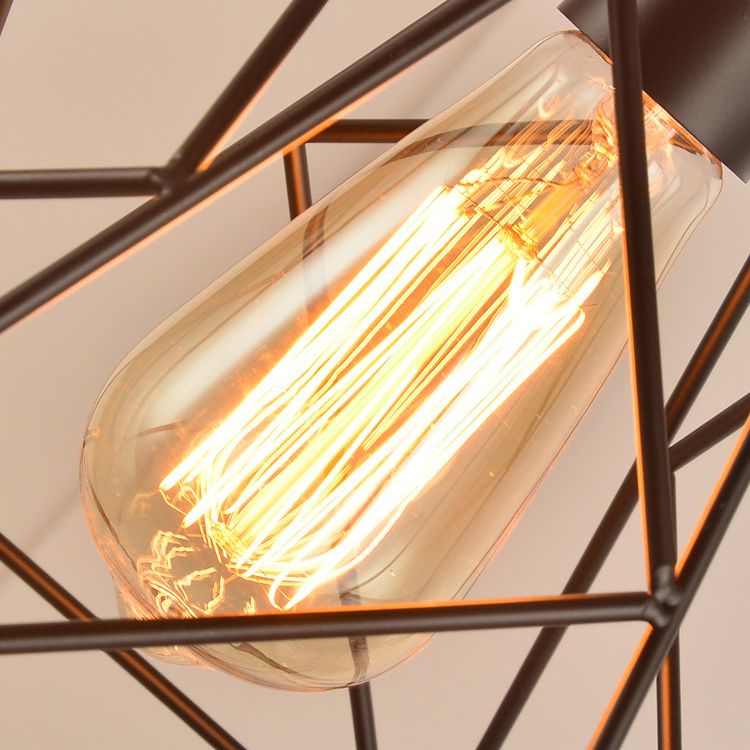 Metalen diamant kooi hanglampverlichting vintage stijl eetkamer hanglamp in zwart hangend licht