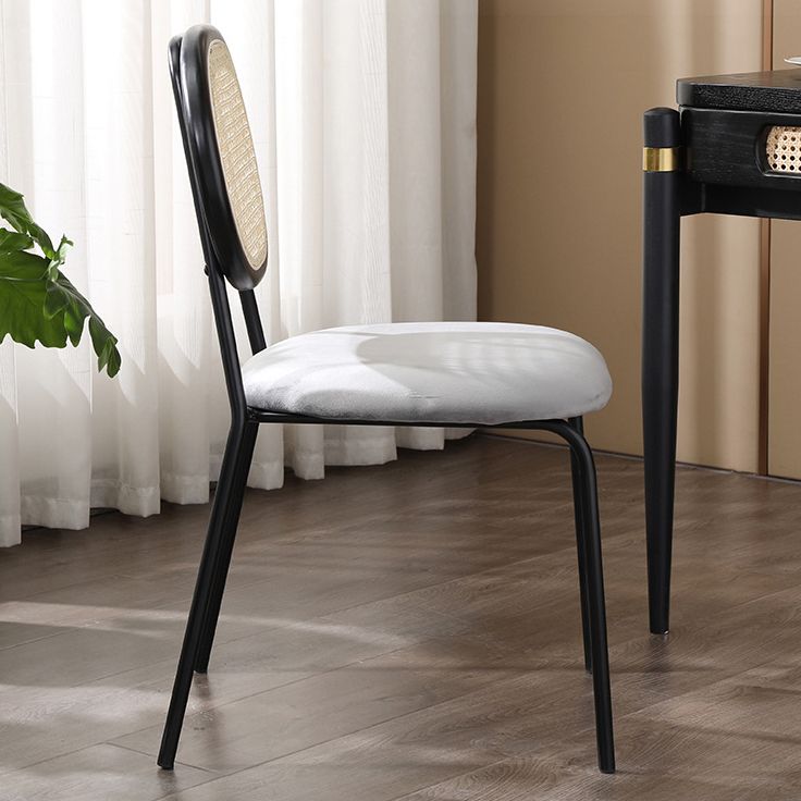 Contemporary Style Metal Chair Set Open Back Dining Room Kitchen Chairs