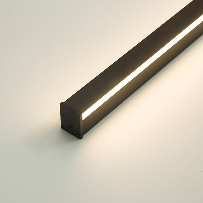 Modern Metal Wall Sconce Linear Shape Vanity Lamp with Plastic Shade for Bathroom