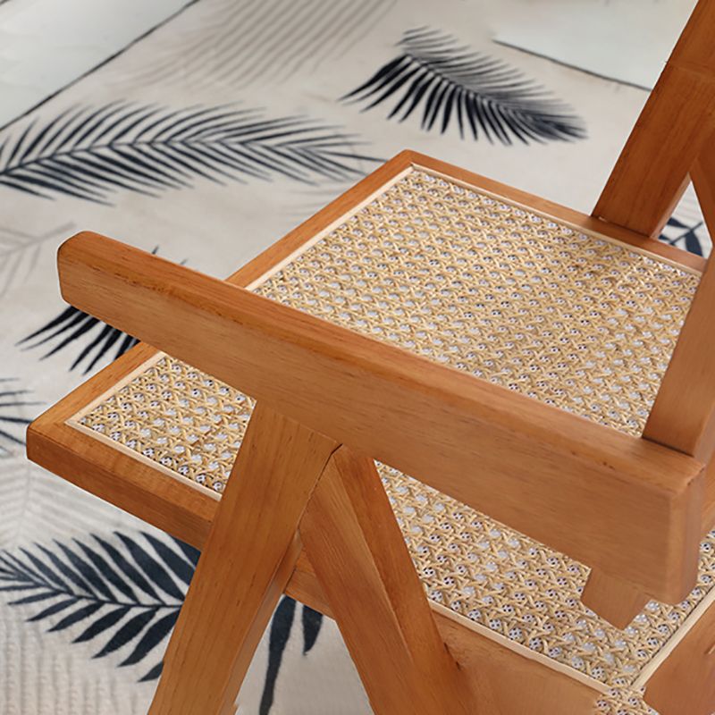 19.68" Wide Arm Chair Solid Wood Frame Chair with Woven Back