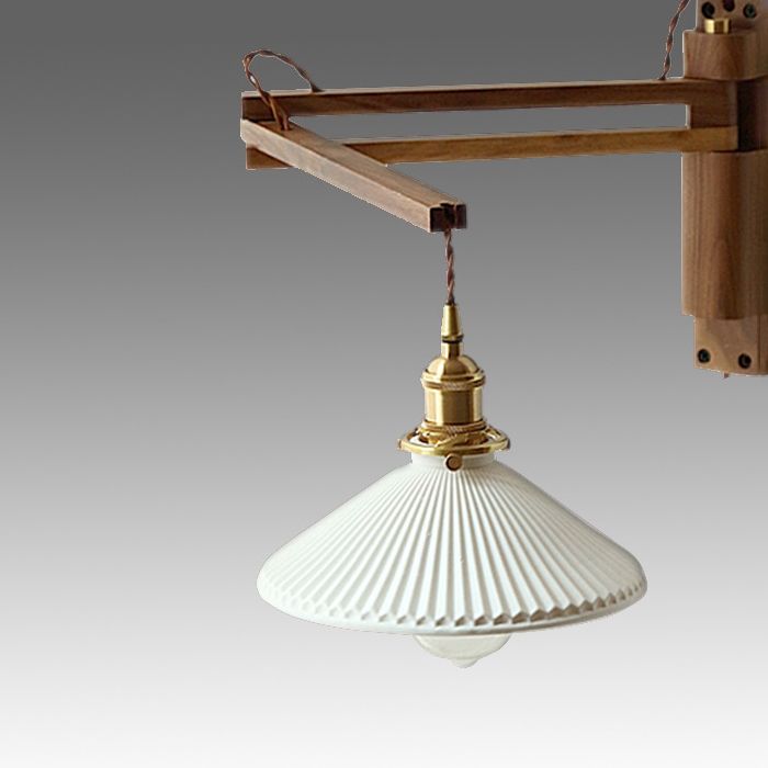 Brown 1-Light Wall Lamp in Modern Creative Style Wooden Cone Wall Light for Living Room