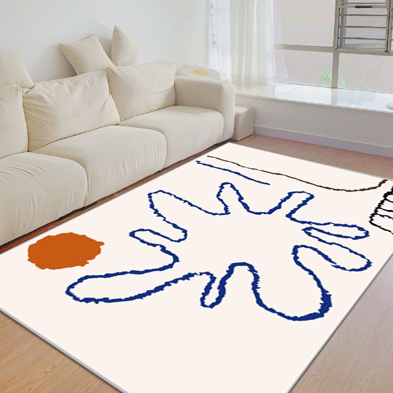 Light Yellow Nordic Carpet Polyester Color Piece Carpet Washable Carpet for Home Decor