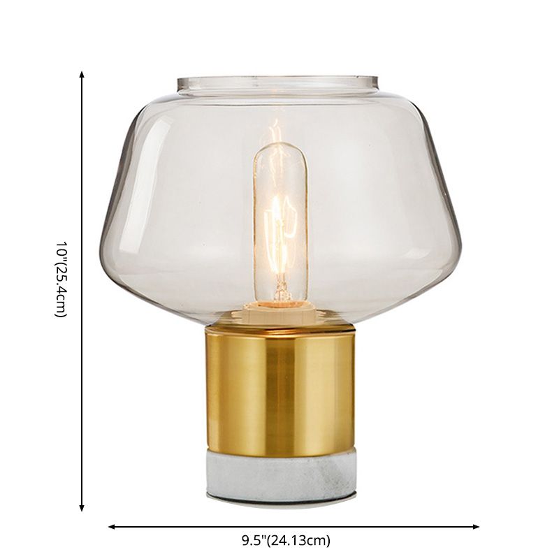 Fish Tank Shaped Table Lamp Postmodern Clear Glass 1-Light Bedroom Night Light