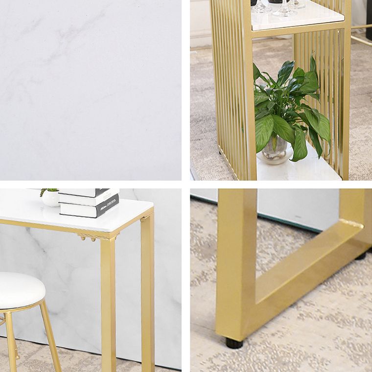 Glam Stone Bar Table Set 1/2/3 Pieces Rectangular Counter Set