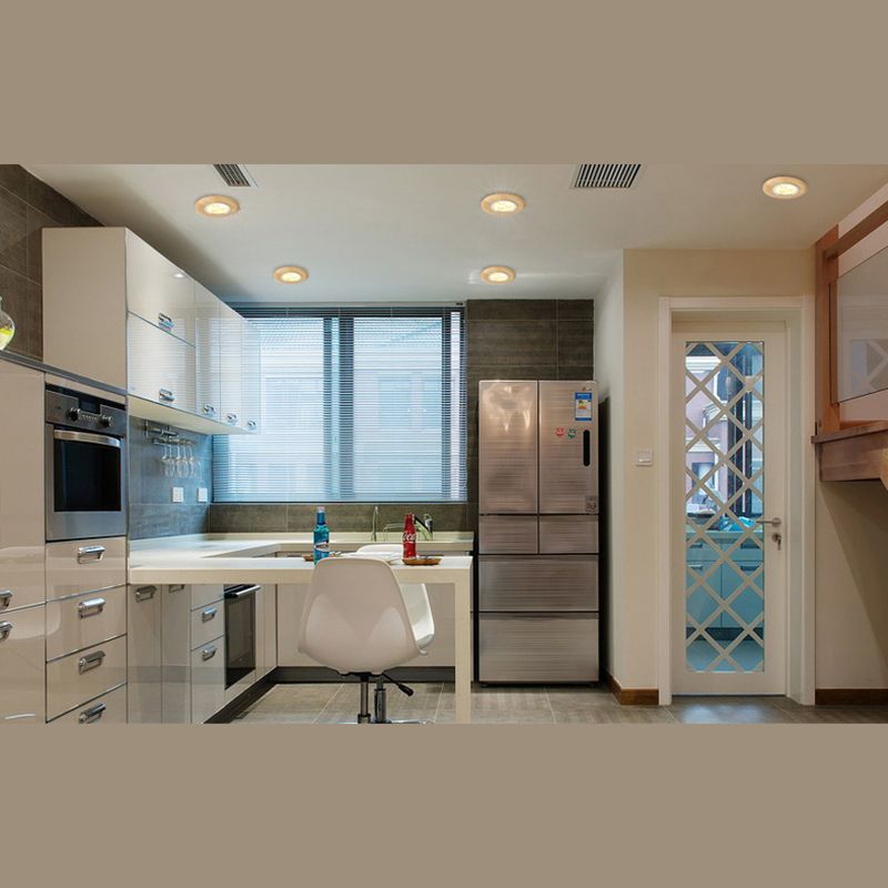 Plafonnier LED pour couloir circulaire, luminaire de plafond en bois de Style concis moderne