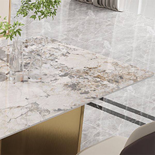 Luxurious Sintered Stone Top Dining Set Rectangle 1/4/5/6 Pieces Dining Room Table Set