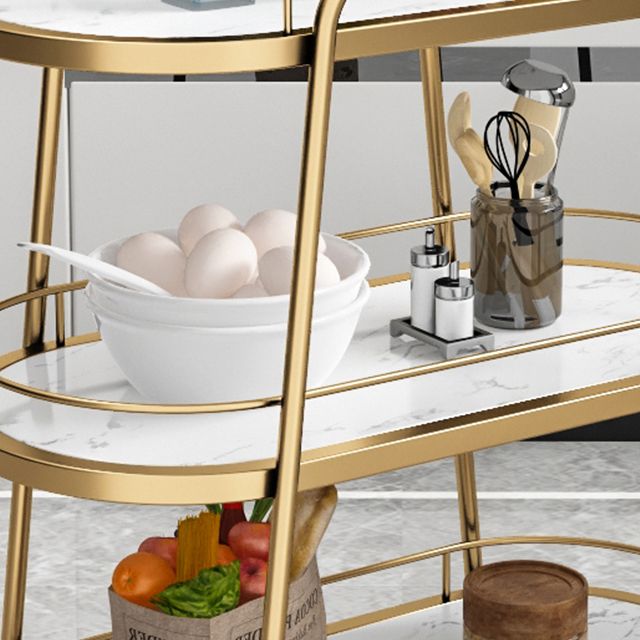 Modern 32.28"H Rolling Prep Table Metal Prep Table for Home Use