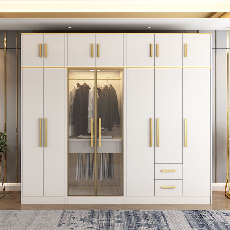 White Wardrobe Cabinet Contemporary Engineered Wood Wardrobe Armoire